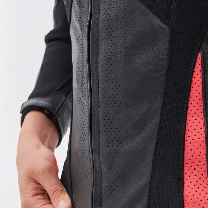 Damen-Motorradjacke Rebelhorn Rebel schwarz-fluoreszierend pink