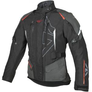 Damen-Motorradjacke Ayrton Teressa II, schwarz-grau-fluoreszierend rot