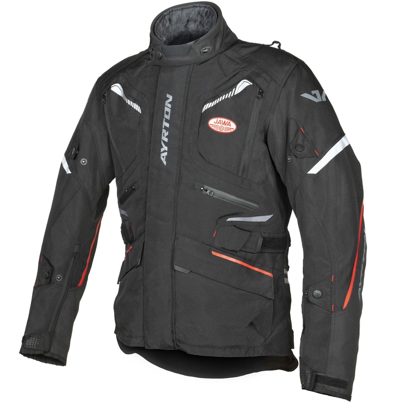 Ayrton Trail Jawa Motorradjacke schwarz-rot