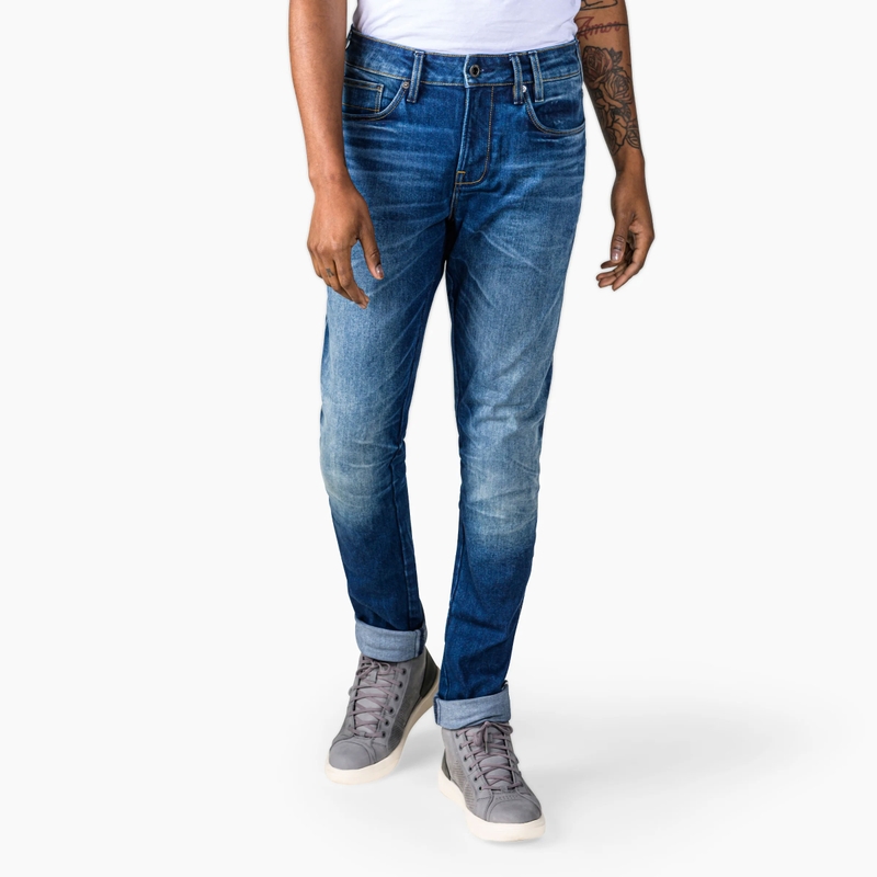 Revit Carlin SK Extra Cropped Motorcycle Jeans Blau