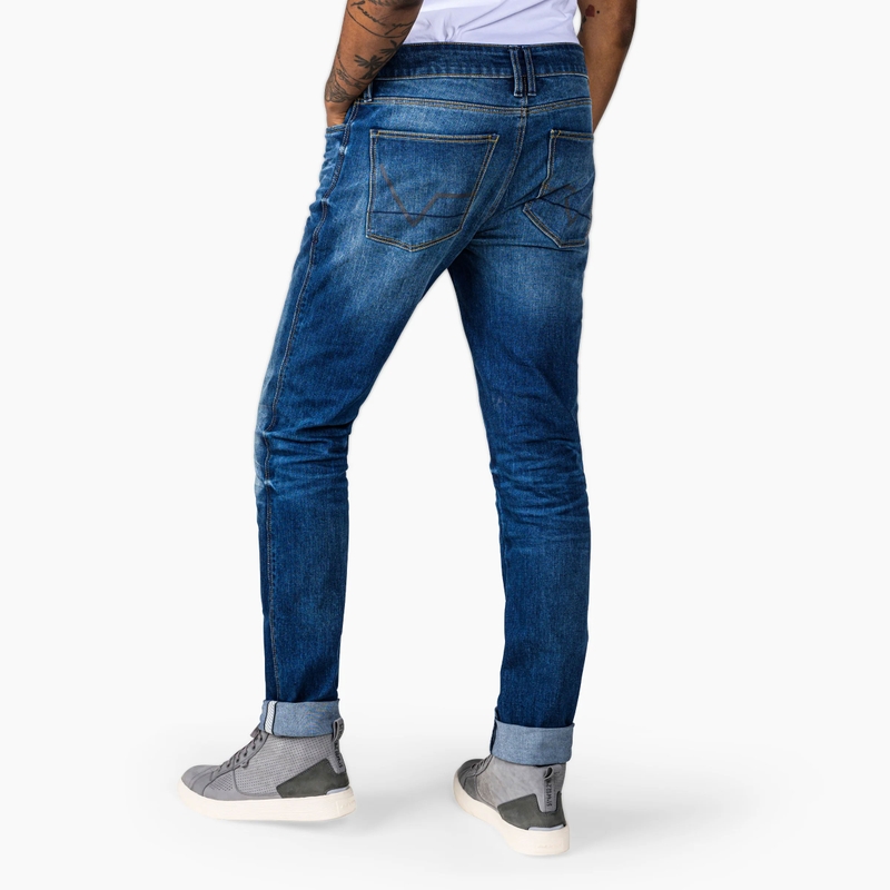 Revit Carlin SK Extra Cropped Motorcycle Jeans Blau
