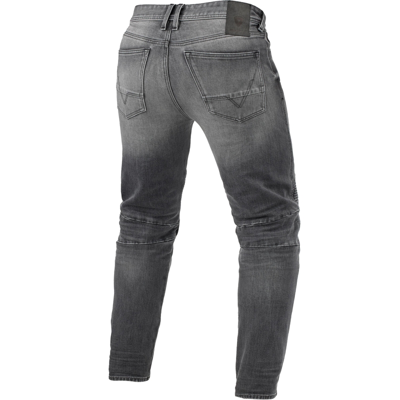 Revit Moto 2 TF Extra Cropped Motorradjeans, gewaschenes Mittelgrau