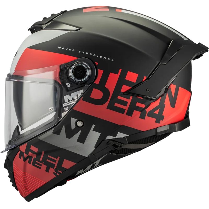 Integralhelm MT Thunder 4 SV Waves B5, matt schwarz-rot