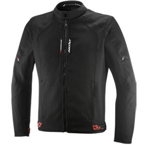 IXON Shadow Motorradjacke schwarz-weiß-fluoreszierend rot