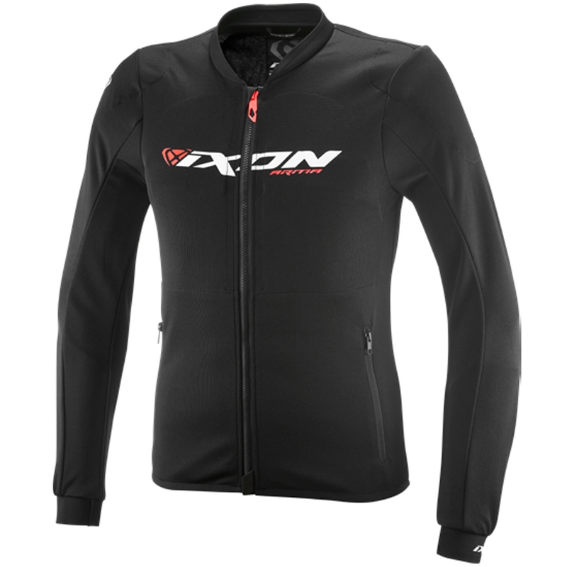 IXON Arma Motorrad-Sweatshirt schwarz-weiß-fluoreszierend rot