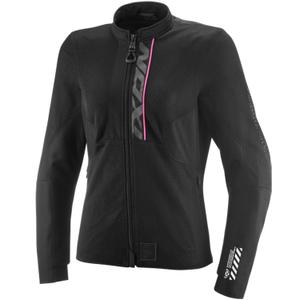 Damen-Motorradjacke IXON Ostro Lady schwarz-fluoreszierend pink