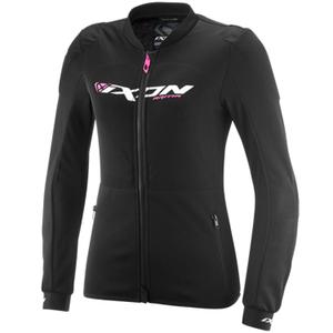 Damen-Motorradjacke IXON Arma schwarz-weiß-fluoreszierend pink