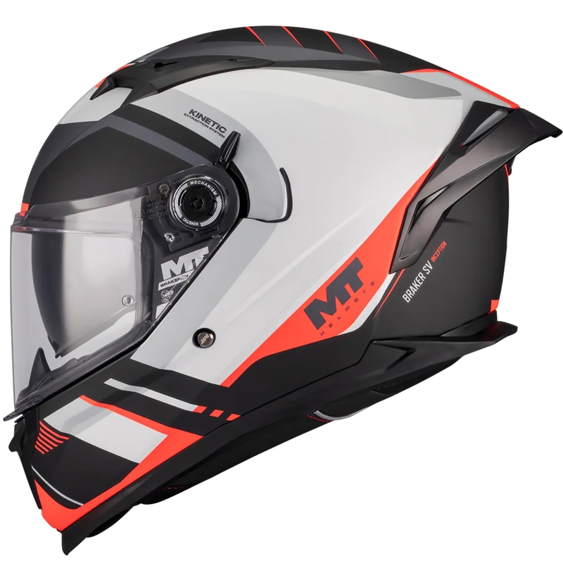 Integralhelm MT Braker SV Inception B5, matt schwarz-grau-rot