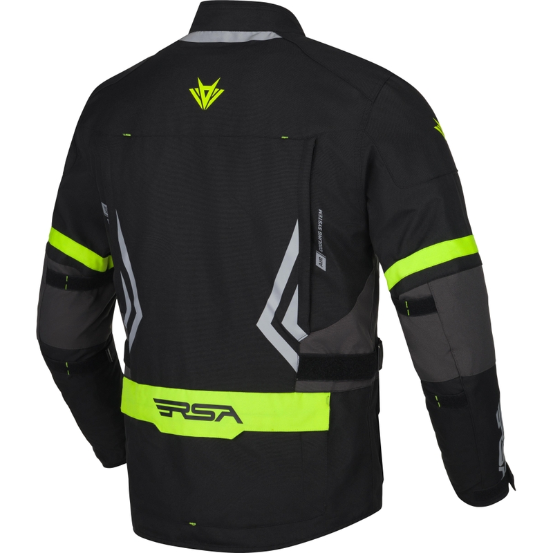 RSA Storm Motorradjacke schwarz-grau-fluogelb