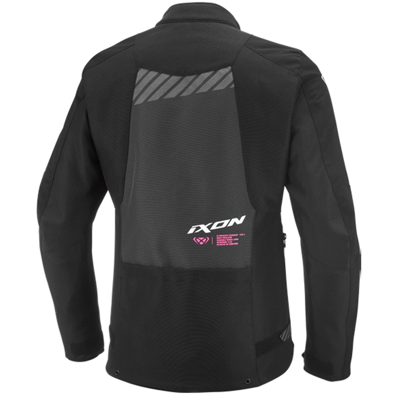Damen-Motorradjacke IXON Tyr schwarz-anthrazit-fluoreszierend pink