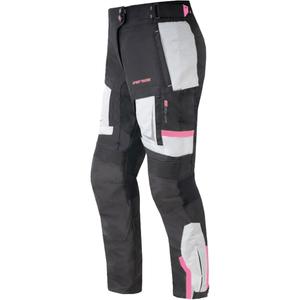 Damen-Motorradhose Street Racer Hilax schwarz-grau-rosa