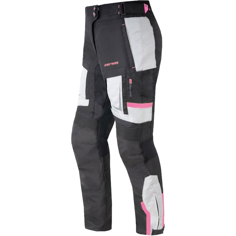 Damen-Motorradhose Street Racer Hilax schwarz-grau-rosa
