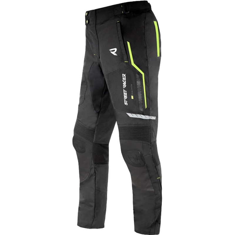 Motorradhose Street Racer Flex EVO schwarz-fluo gelb