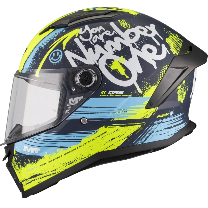 Integralhelm MT Stinger 2 Rocket C3 blau-fluoreszierend gelb