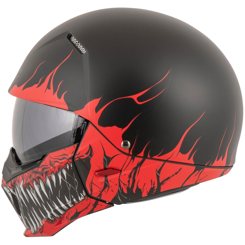 Offener Helm mit Maske HJC i20 Scraw MC1SF weiß-rot-schwarz Ausverkauf
