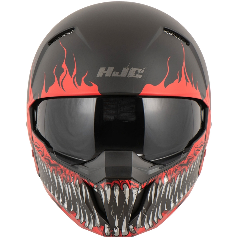Offener Helm mit Maske HJC i20 Scraw MC1SF weiß-rot-schwarz Ausverkauf