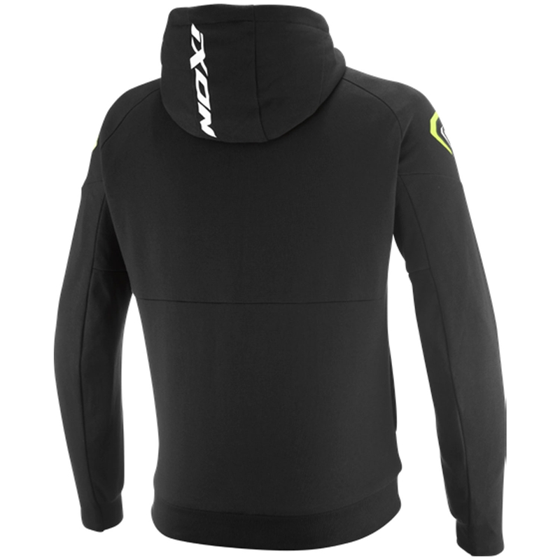 IXON Touchdown Ultra Motorrad-Sweatshirt schwarz-weiß-fluoreszierend gelb