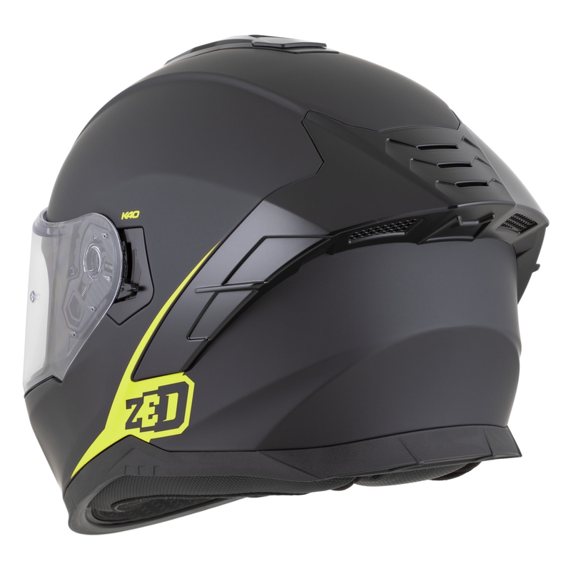 Integralhelm ZED K40, matt schwarz-fluoreszierend gelb
