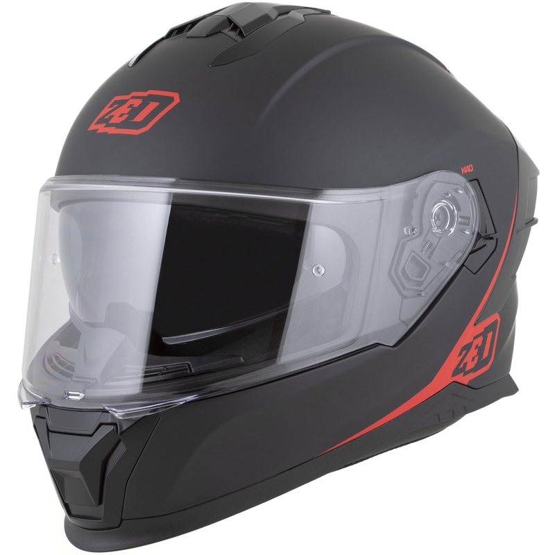Integralhelm ZED K40, matt schwarz-rot