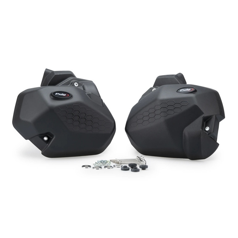 Engine protective covers PUIG schwarz included 2 oil plugs