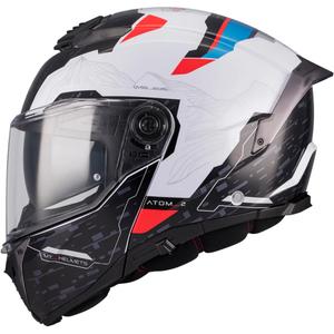 Klappbarer Motorradhelm MT Atom 2 SV Highlands A7 schwarz-weiß-blau-rot