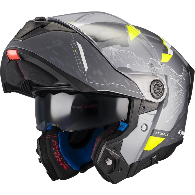 Klapphelm MT Atom 2 SV Highlands E2, matt schwarz-grau-fluoreszierend gelb