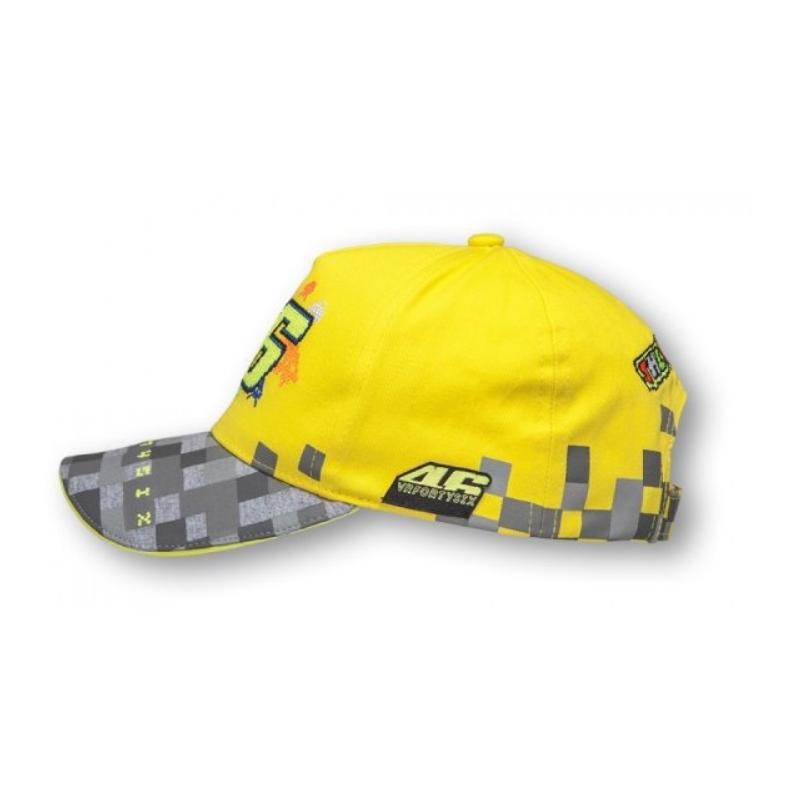 Kindermütze VR46 Valentino Rossi gelb-grau