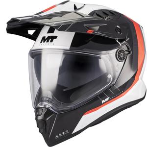 Enduro-Motorradhelm MT Track SV Nomad A15 weiß-schwarz-rot