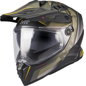 Enduro-Motorradhelm MT Track SV Questor B6, matt schwarz-grün-braun-fluoreszierend gelb