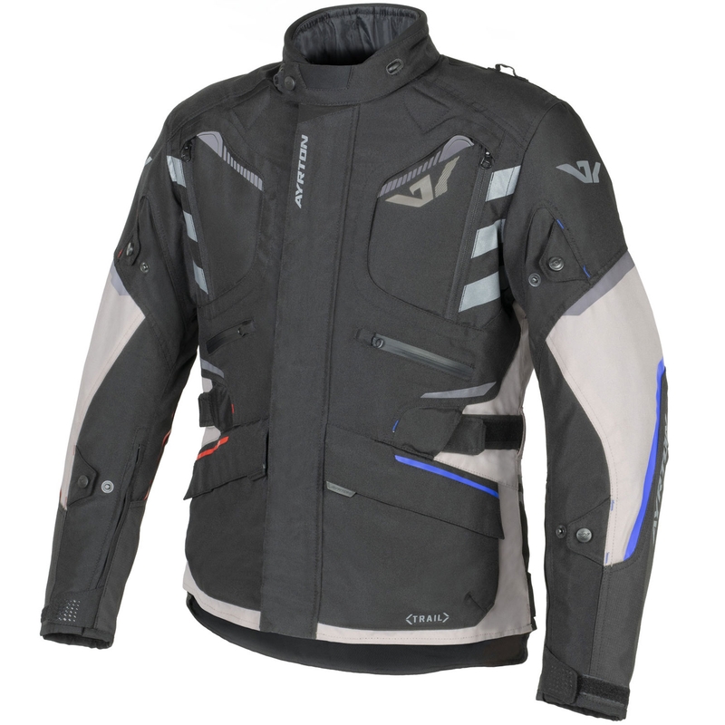 Ayrton Trail Motorradjacke weiß-schwarz-rot-blau-grau