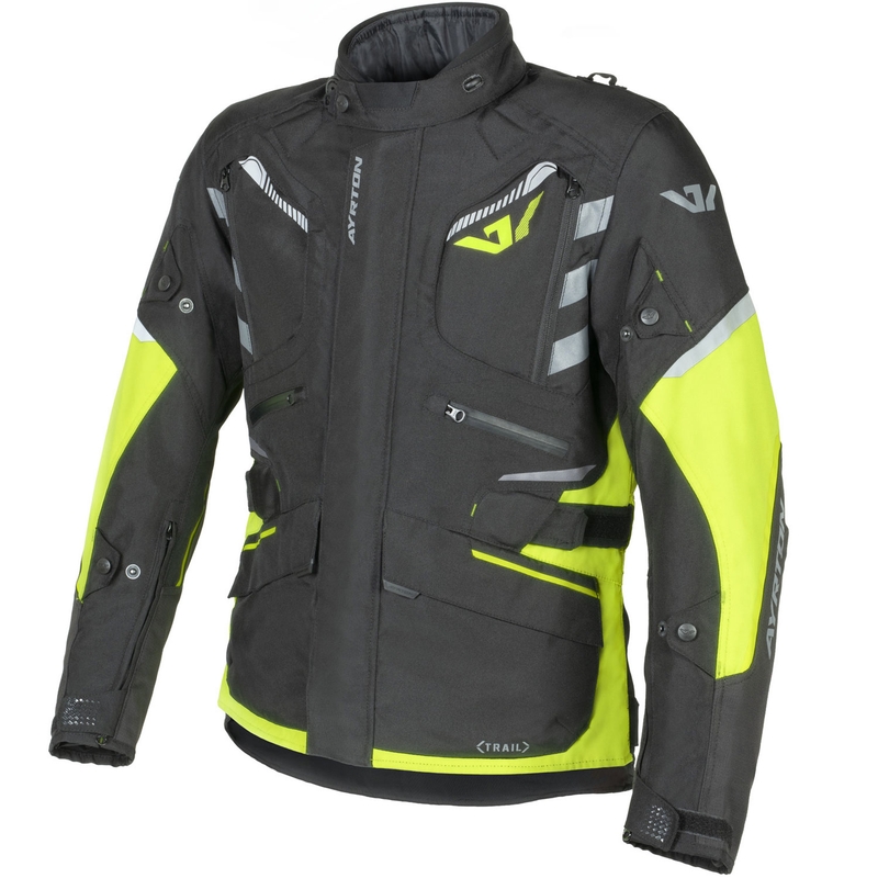 Ayrton Trail Motorradjacke schwarz-fluoreszierend gelb-grau