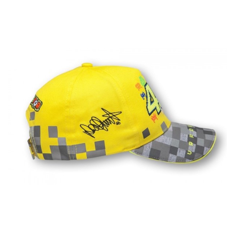 Kindermütze VR46 Valentino Rossi gelb-grau