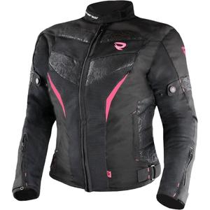 Damen-Motorradjacke Street Racer Rose Air schwarz-rosa