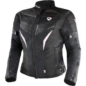 Damen-Motorradjacke Street Racer Rose Air schwarz-weiß