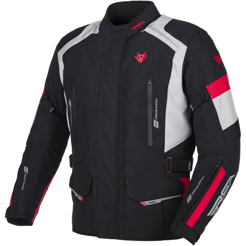 Motorradjacke RSA EXO 2 schwarz-grau-rot