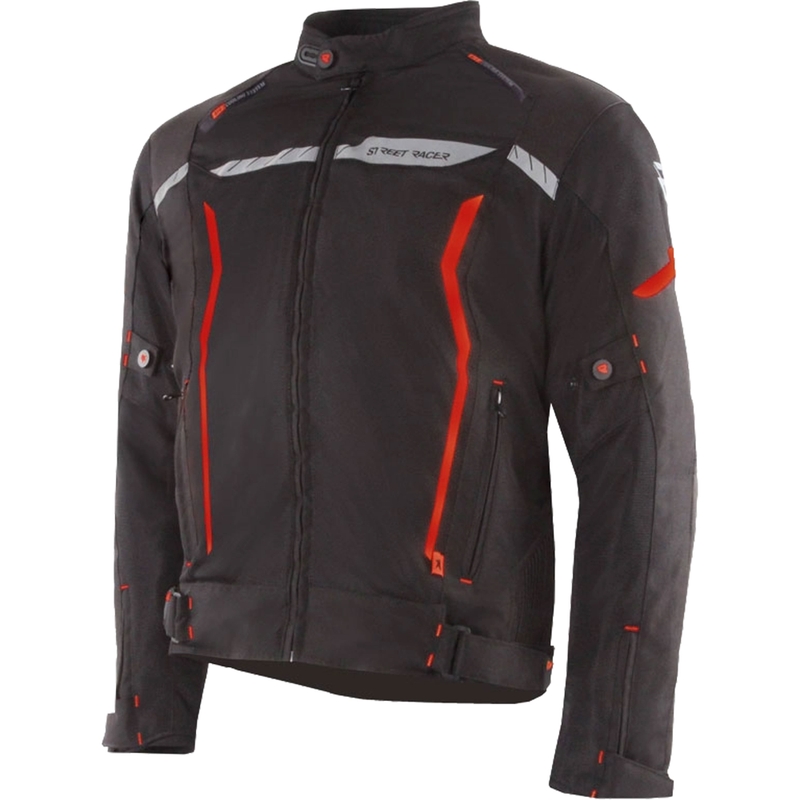 Street Racer Flex Motorradjacke schwarz-rot