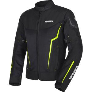Damen RSA Bolt Schwarz-Weiß-Fluo Gelb Motorradjacke