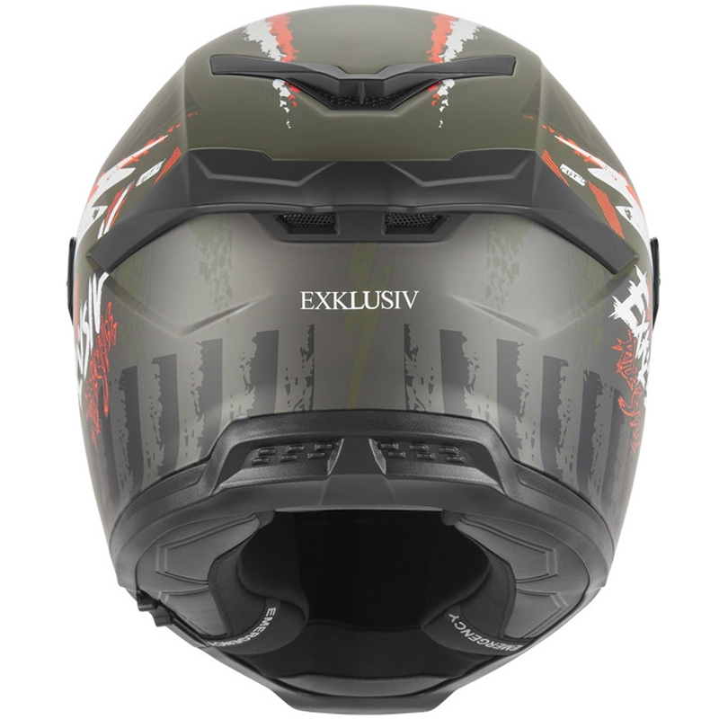 NOX Exklusiv Goliath Cut'D Integralhelm für Motorräder, mattes Khaki-Orange