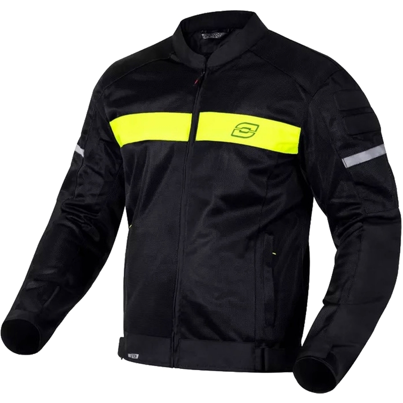 Ozone Dart schwarz-fluorgelbe Motorradjacke