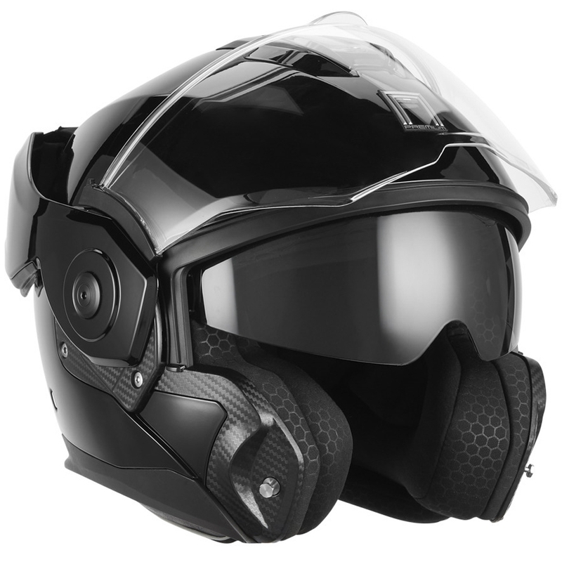 NOX PREMIUM Spinner Klapphelm für Motorräder, schwarz