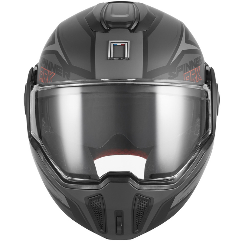 Klappbarer Motorradhelm NOX PREMIUM Spinner Ark matt schwarz-rot
