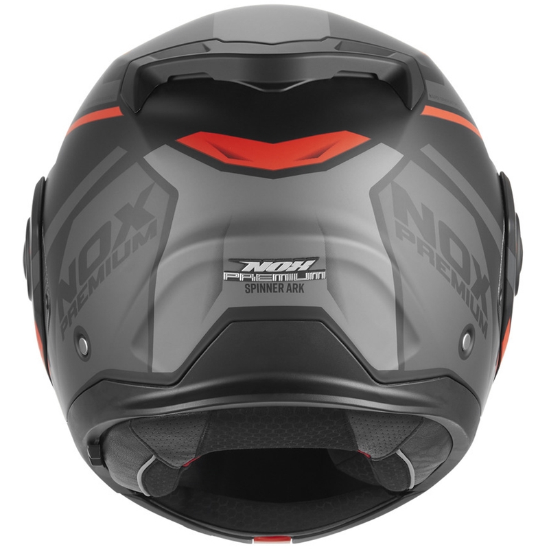 Klappbarer Motorradhelm NOX PREMIUM Spinner Ark matt schwarz-rot
