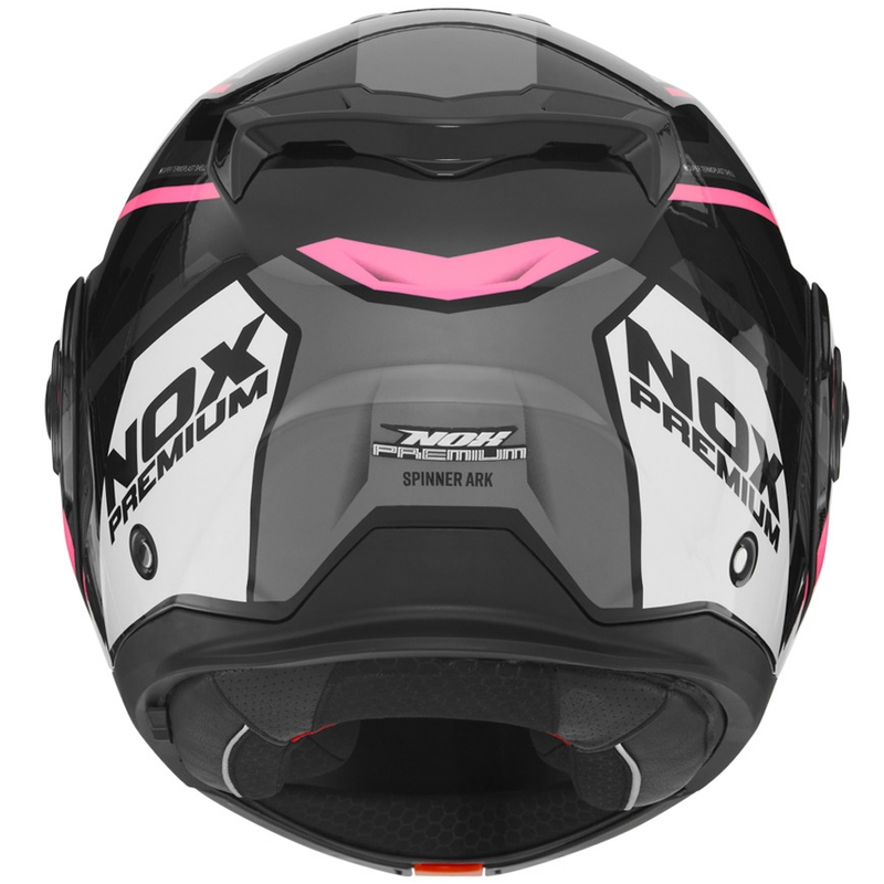 Klappbarer Motorradhelm NOX PREMIUM Spinner schwarz-weiß-pink
