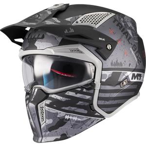Modularer Motorradhelm MT Streetfighter SV S Belic B2 matt schwarz-grau