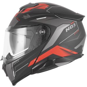 Klappbarer Motorradhelm NOX N967 Conquer, matt schwarz-rot
