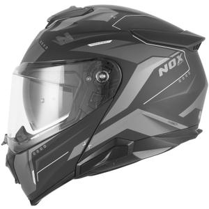 Klappbarer Motorradhelm NOX N967 Conquer, matt schwarz-silber
