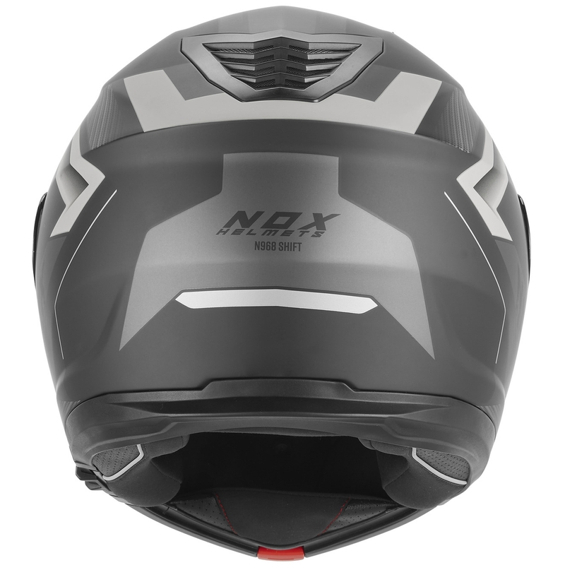 Klappbarer Motorradhelm NOX N968 Shift, matt schwarz-silber