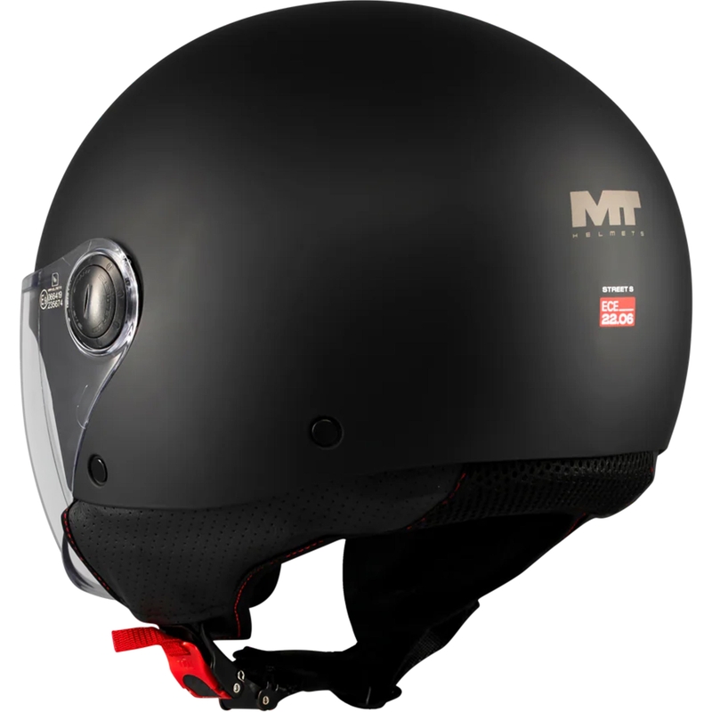 Offener Motorradhelm MT Street S Pure A1, mattschwarz