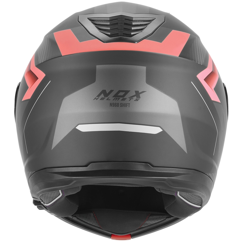 Klappbarer Motorradhelm NOX N968 Shift, matt schwarz-rot