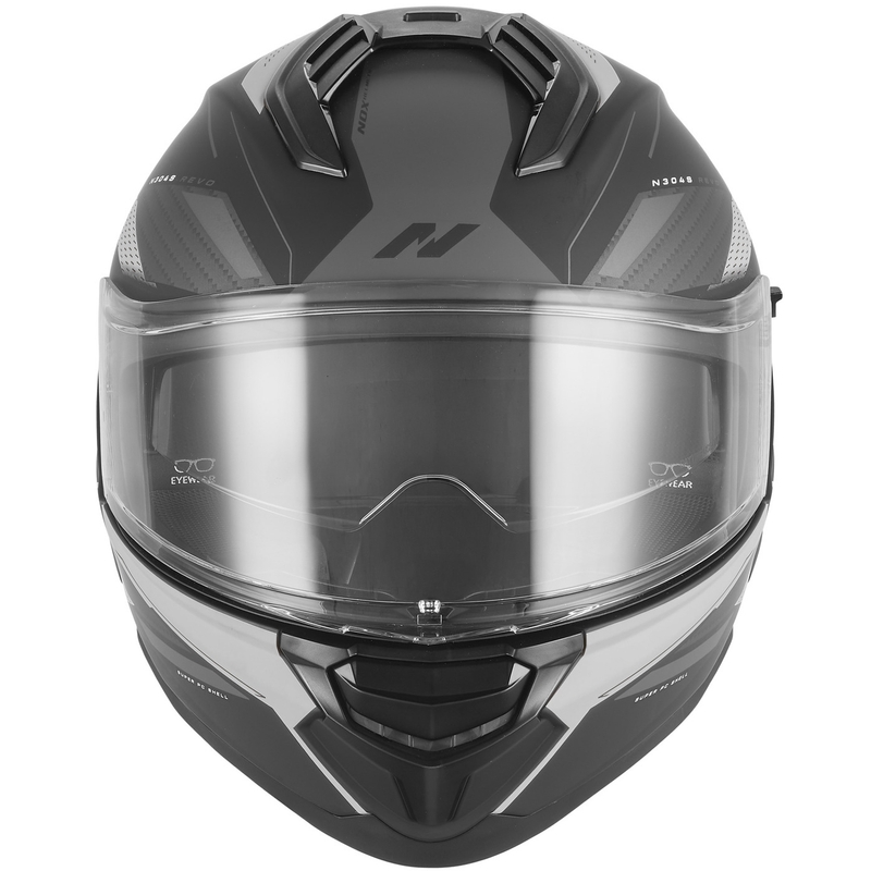 Integralhelm NOX N304-S REVO matt schwarz-silber